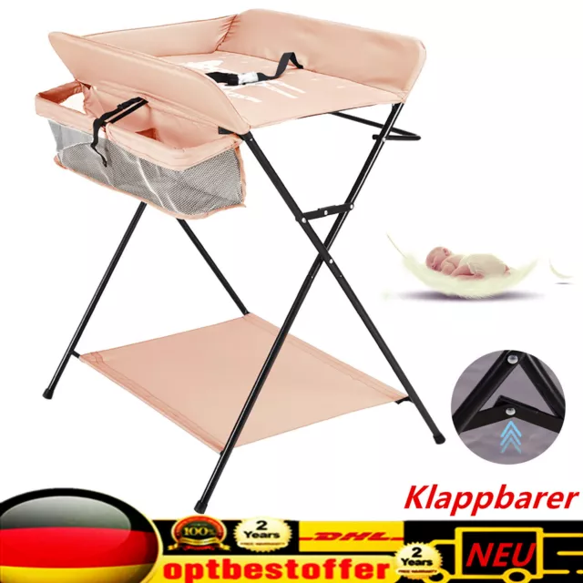 Mobile Klappbarer Wickeltisch Massagetisch mit Rutschfesten Fußstützen für Baby