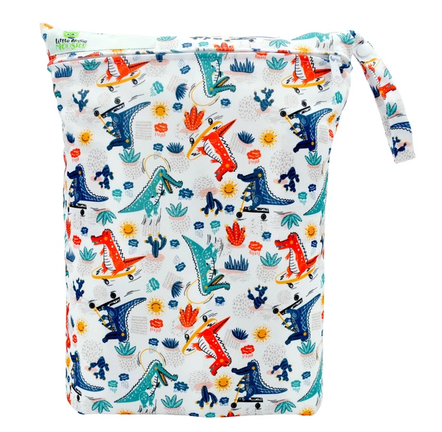 Reusable Baby Cloth Diaper Nappy Wet & Dry Bag Sporty Crocodile