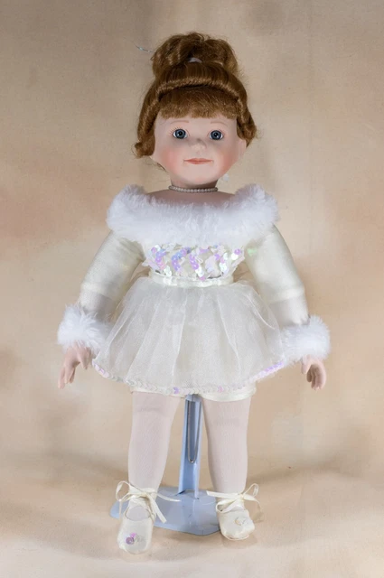 Ashton Drake Collector's Porcelain Ballerina Girl Doll 16" Brown Hair Blue Eyes