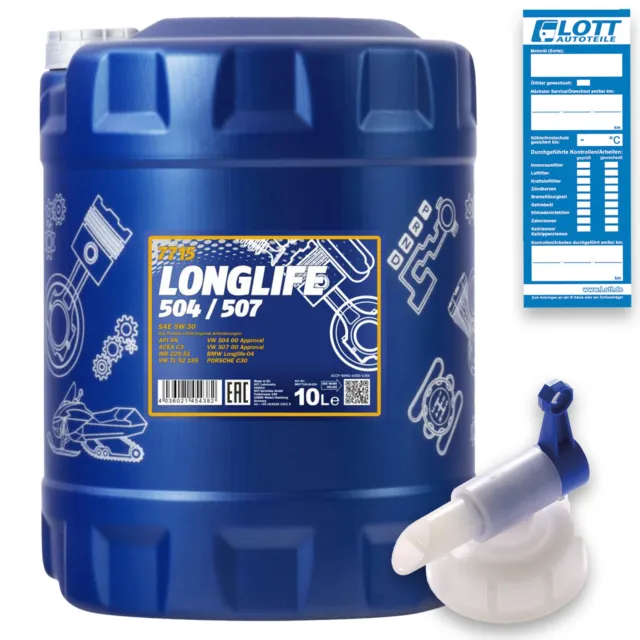 20L Mannol Longlife Öl 5W-30 Motoröl VW 504.00 507.00 BMW LL-04 + Ablasshahn