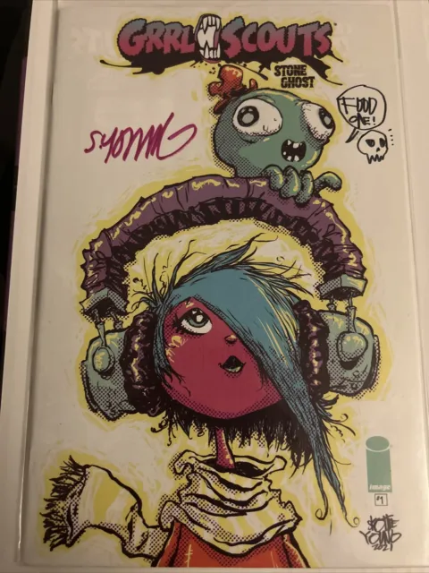 GRRL SCOUTS STONE GHOST #1 YOUNG VARIANT COVER Signed By Skottie With COA