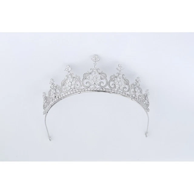 DIADEMA in ARGENTO RODIATO 18K e GEMME - MOD2