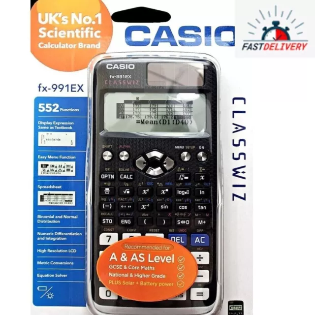 CASIO FX-991EX Classwiz Advanced Engineering Scientific Calculator-552 Functions