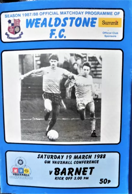 Wealdstone V Barnet 19/3/1988 Gm Vauxhall Conference