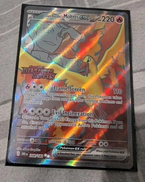 POKÉMON TCG TEAM Rockets Moltres EX Destined Rivals Stamped UPC Promo ...