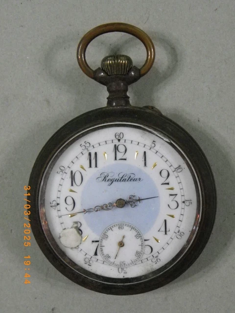 Montre Gousset Régulateur 67 Mm Cadran Bateau - Mécanique Manuelle, Fabriquée En France Vers 1890