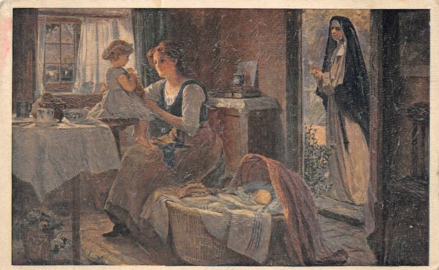 Cartolina Fantasia, Jeune Donna E Bambini