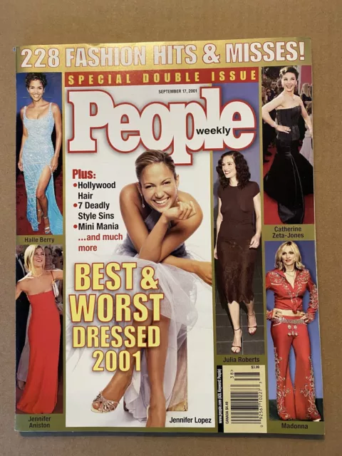 PEOPLE Magazine, SEPTEMBER 17, 2001, BEST AND WORST DRESSED 2001, J Lo 🔥