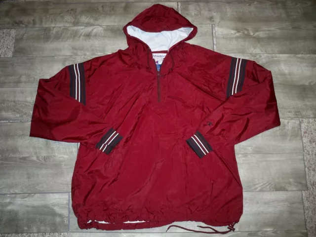 Vintage Champion Maroon Mens Windbreaker Windstopper Full Zip Jacket Coat XL