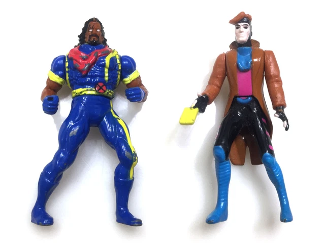 1994 ToyBiz Marvel Die-Cast X-Men Steel Mutants Gambit vs Bishop 2.5" Minifigs