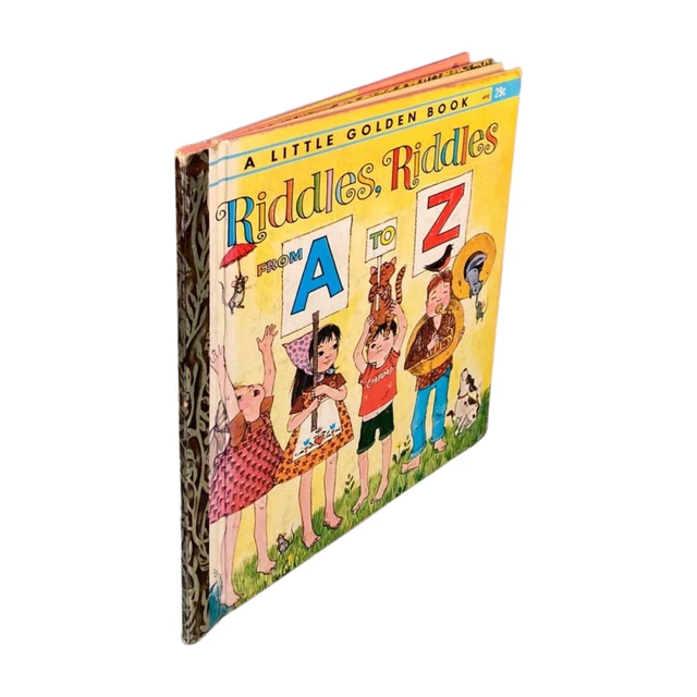 VINTAGE LITTLE GOLDEN book RIDDLES, RIDDLES from A to Z