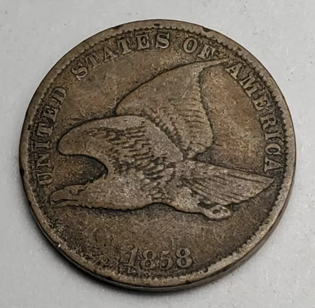 1858 Flying Eagle Cent-Km 85-1C-Small Letters-Fine-Free Usa Ship