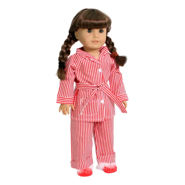 Molly's Red Striped Pajamas 18" Doll Clothes for American Girl Dolls