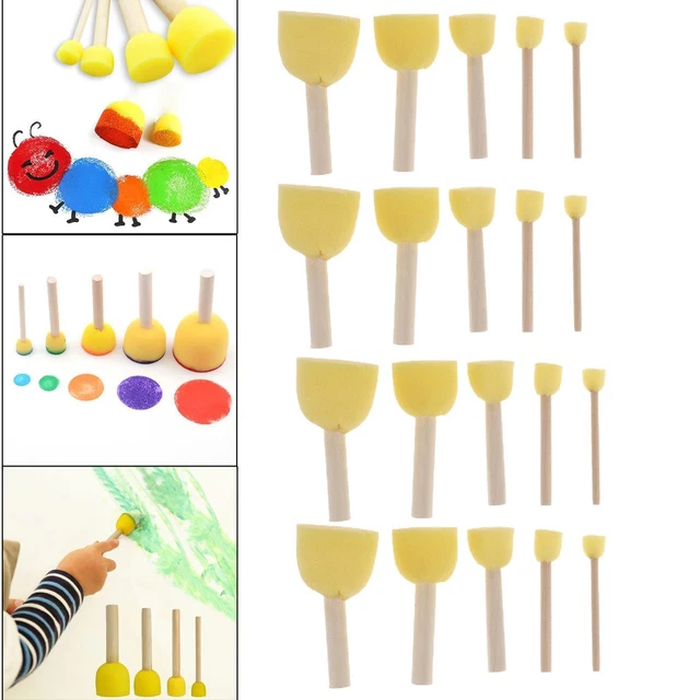 Set di 20 spugne per pittura rotonde per l'apprendimento precoce, set di