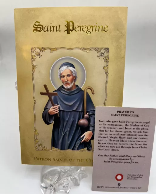 Saint Peregrine Third Class Relic Prayer Card Patron St Of Cancer Novena Booklet