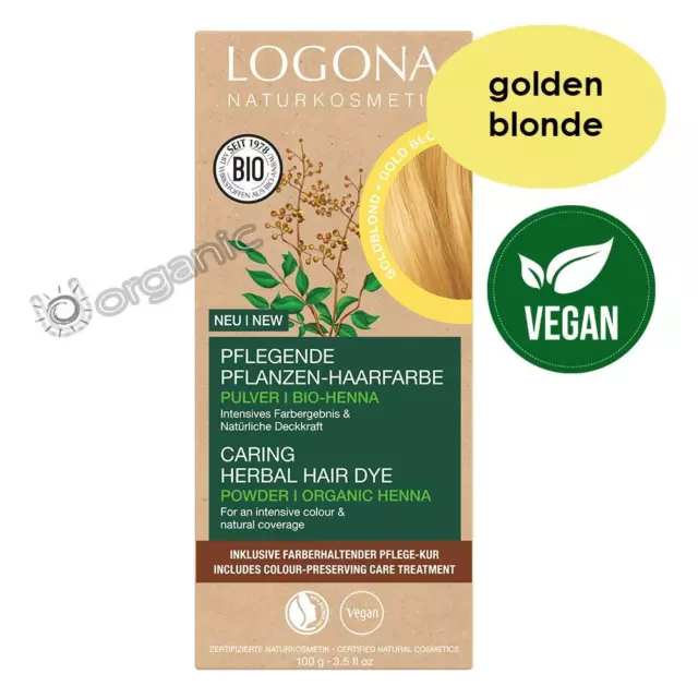 Logona Organic Natural Golden Blonde Herbal Hair Colour 100g Chemical Free
