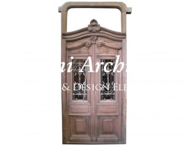 Antique Double Front Door Wrought Iron Inserts. C1310