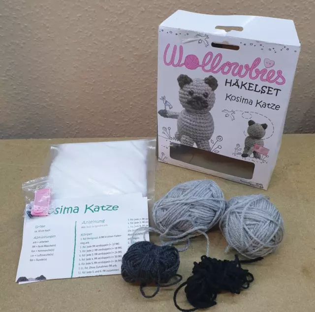 Wollowbies Häkelset Kosima Katze Set