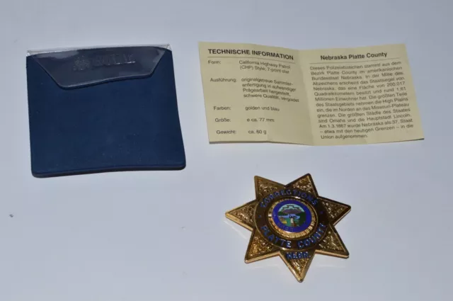 historisches Abzeichen Collector US Police Nebraska Platte County Corrections