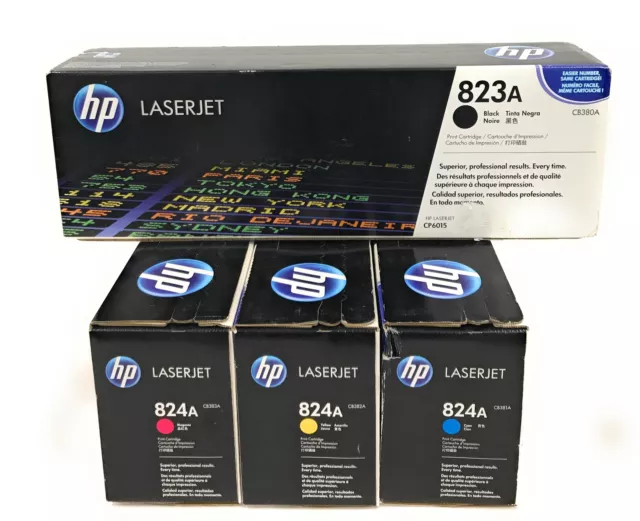 NEW HP 824A 823A CMYK Print Cartridge Set (4) CB308A CB383A CB382A CB381A OEM