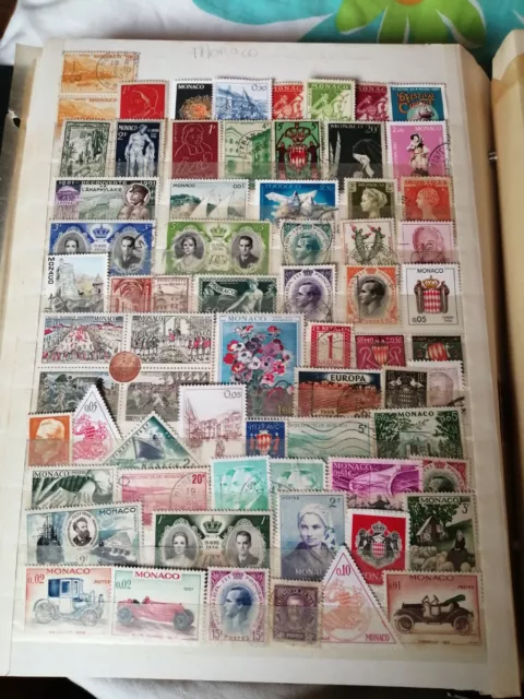 Lot of 120 Obliterated and New Monaco Stamps