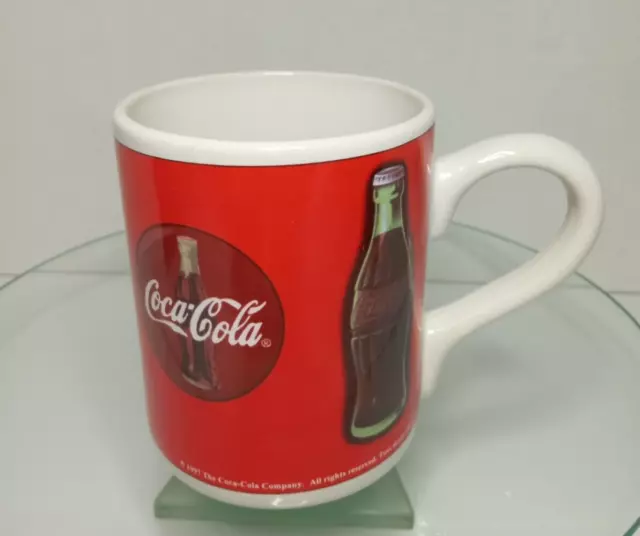 Coca Cola Coffee Mug 16oz New Bottle & Disc Collectible Cup Coke Red