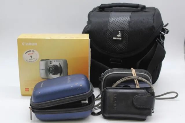 F x5 Vintage Digital Cameras Inc. Lumix Panasonic, Canon PowerShot A1200 etc