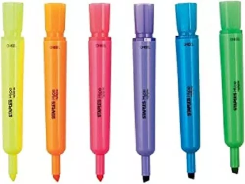 Staples Hype Tank Highlighters, Chisel Tip, Assorted, 3 Dozen for sale