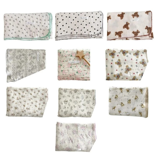 Baby Bath Towel Ultra-Absorbent Double Layers Soft-Cotton Muslin Blanket