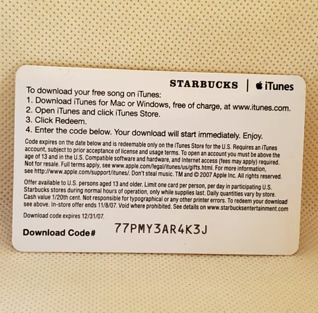 2007 Starbucks ITunes Song Of The Day Rogue Wave Collector Card Lake Michigan... 2