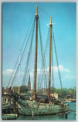 Vintage Postcard - Chesapeake Bay Schooner - Annapolis Harbor - Maryland - MD