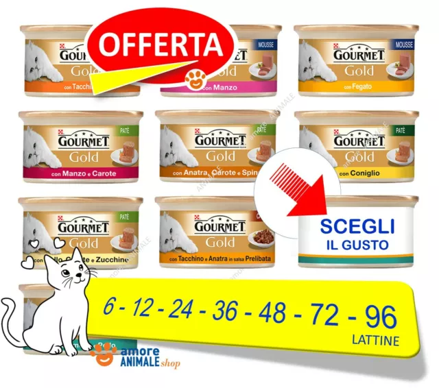 GOURMET GOLD  da 12 fino a 168 Lattine - Umido per GATTI - 37 GUSTI A SCELTA