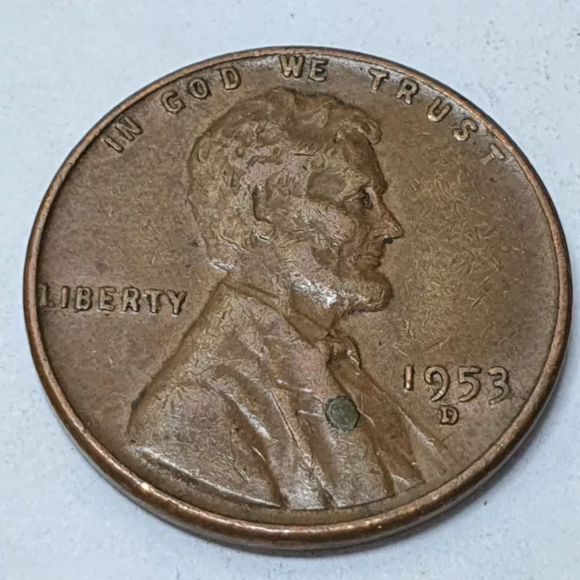 USA Lincoln Wheat Penny 1953 D Mint Mark United States of America Coin 02546D