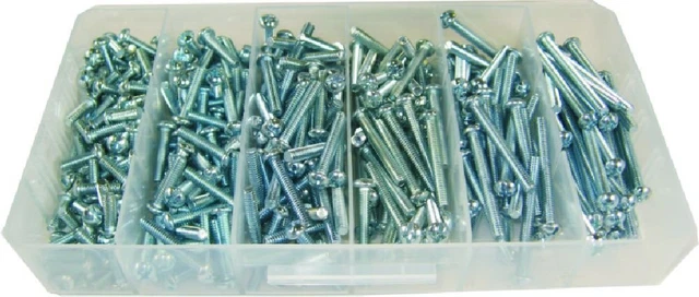632PS Machine Screw Kit, Round Head, 6-32 TPI by 1/2-Inch to 2-Inch