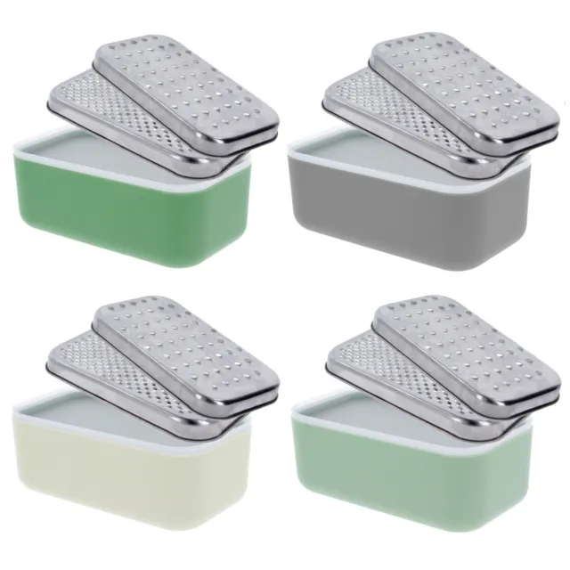 Cheese Grater Veg Grater Box 2 Size Blades with Storage Container & Lid Kitchen
