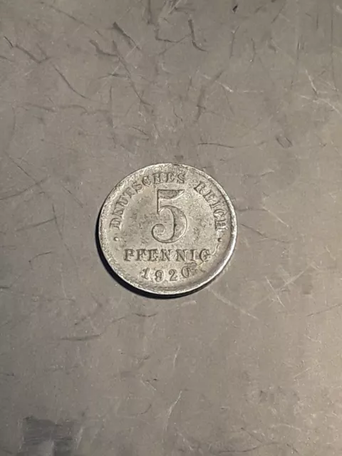 Deutsches Reich 5 Pfennig Münze "D" von 1920