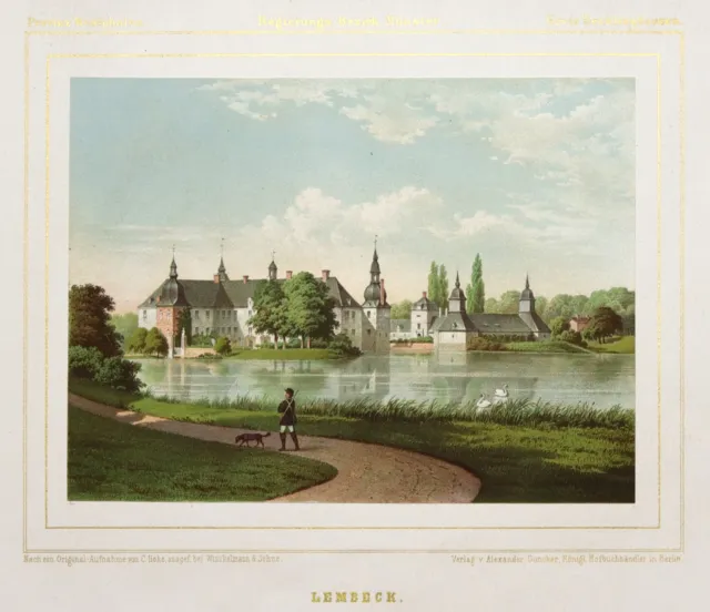 Dorsten Lembeck Original Litografia de Colores Duncker 1875
