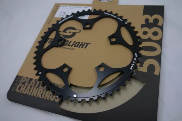 Stronglight 5 Arm 110mm Black Alloy Chainring 9 / 10 Speed