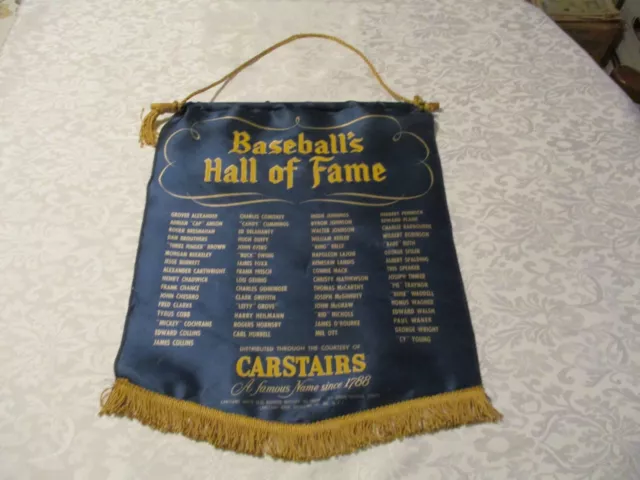 Vintage "Carstairs Whiskey" Banner -"Baseball's Hall of Fame"