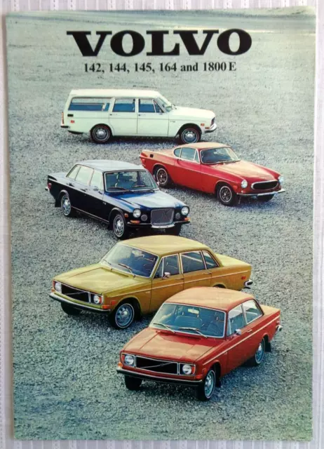 1971 Volvo 142 144 145 164 1800E Fold-Out Brochure Vintage Specifications