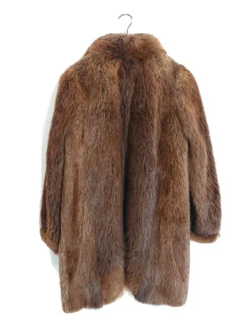 Cappotto Vintage Pelliccia Di Marmotta Anni 80 Artigianale 2