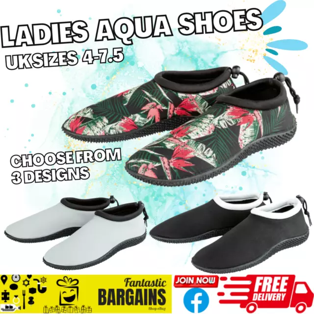 CRIVIT WOMENS Ladies Aqua Shoes Water Sports Beach Lightweight Flexible ...