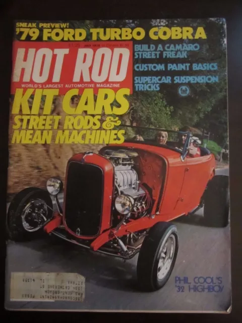 Hot Rod Magazine July 1978 Kit Cars Street Rods Mean Machines (JJ)