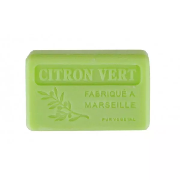 savon de Marseille enrichit au beurre de karité bio, parfum citron vert, 100g
