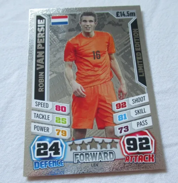 Match Attax World Cup 2014 #LE4 - Robin Van Persie Silver Limited Edition Card