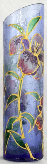 ANCIEN VASE EN VERRE SOUFFLÉ À LA BOUCHE Superbe couleur col en coupe biseau él