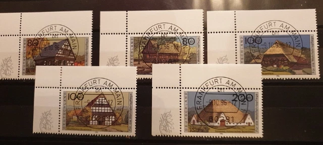Bund Nr. 1883 - 1887  Bauernhäuser  Ecke oben links mit Ersttagsstempel