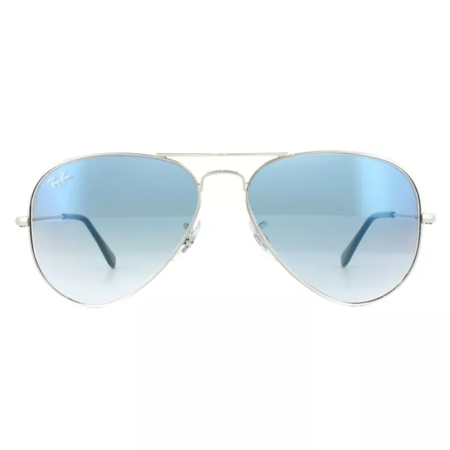 Ray-Ban Soleil Aviator 3025 Argent Pente Bleu Clair 003/3F Petit 55mm