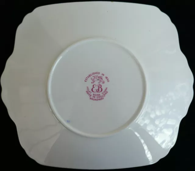 IMMACULATE FOLEY RED BROADWAY SQUARE BONE CHINA PLATTER CAKE PLATE 25cm X 21cm 2