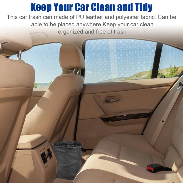 Portable Car Wastebasket Trash Can Garbage Litter Bin Bag Organizer Leak Proof 2